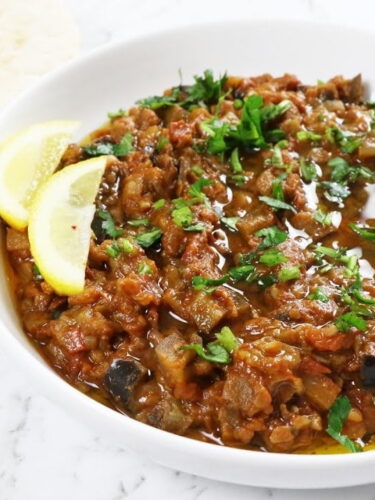 Delicious Zaalouk - a flavorful Moroccan eggplant and tomato dip